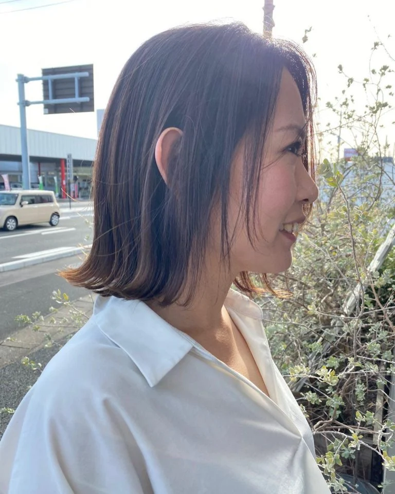 外ハネとマットベージュ🤗