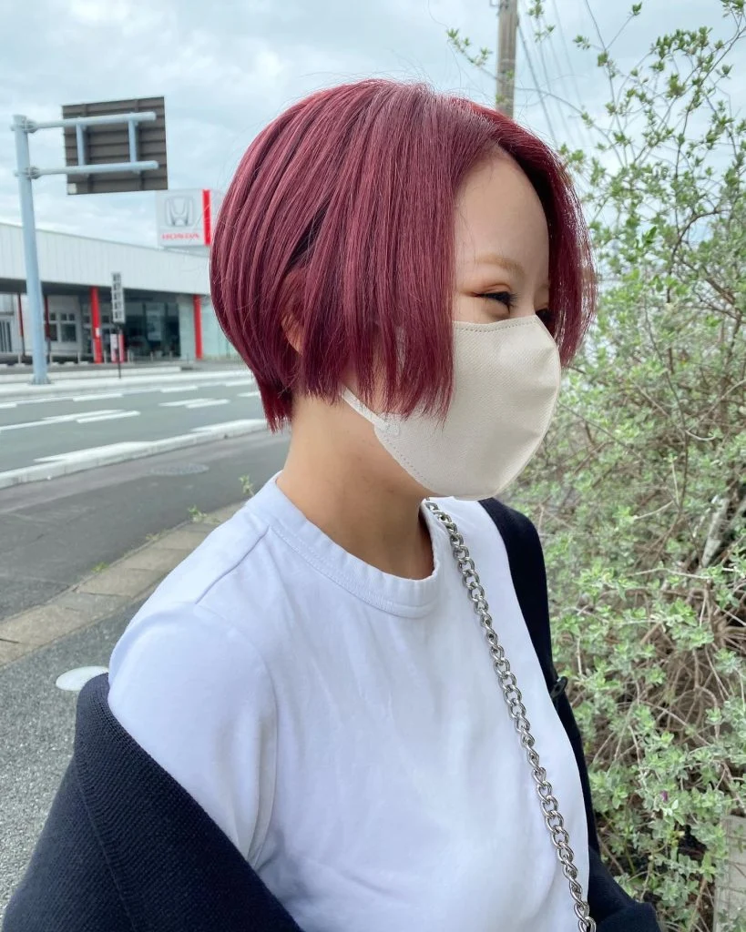 1回ブリーチしてからのチェリーピンク🍒🍒🍒